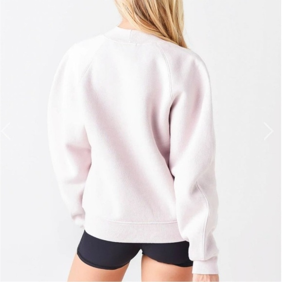 AGOLDE Tarron Mock Neck Sweatshirt Raglan Sleeve Pullover Cream Sz L NEW - Picture 3 of 14